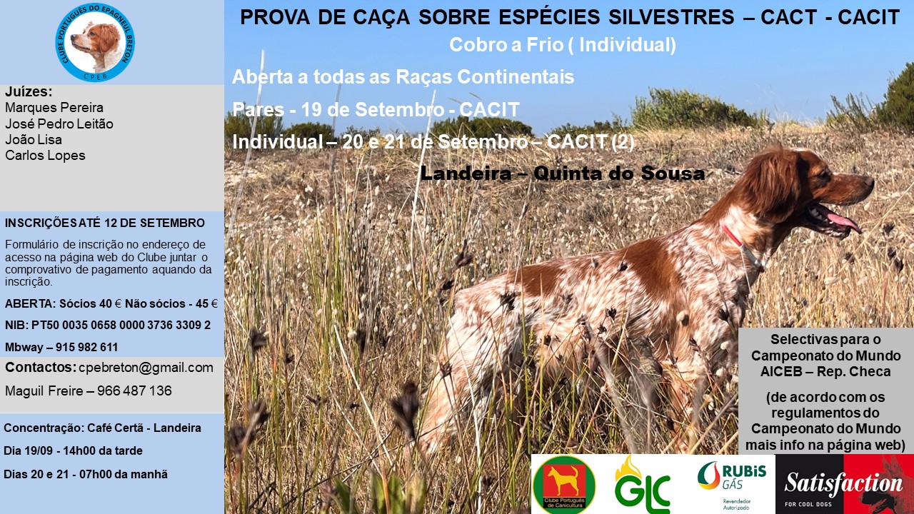 Provas de Caça Práctica 2025 - Selectivas Campeonato Mundo AICEB