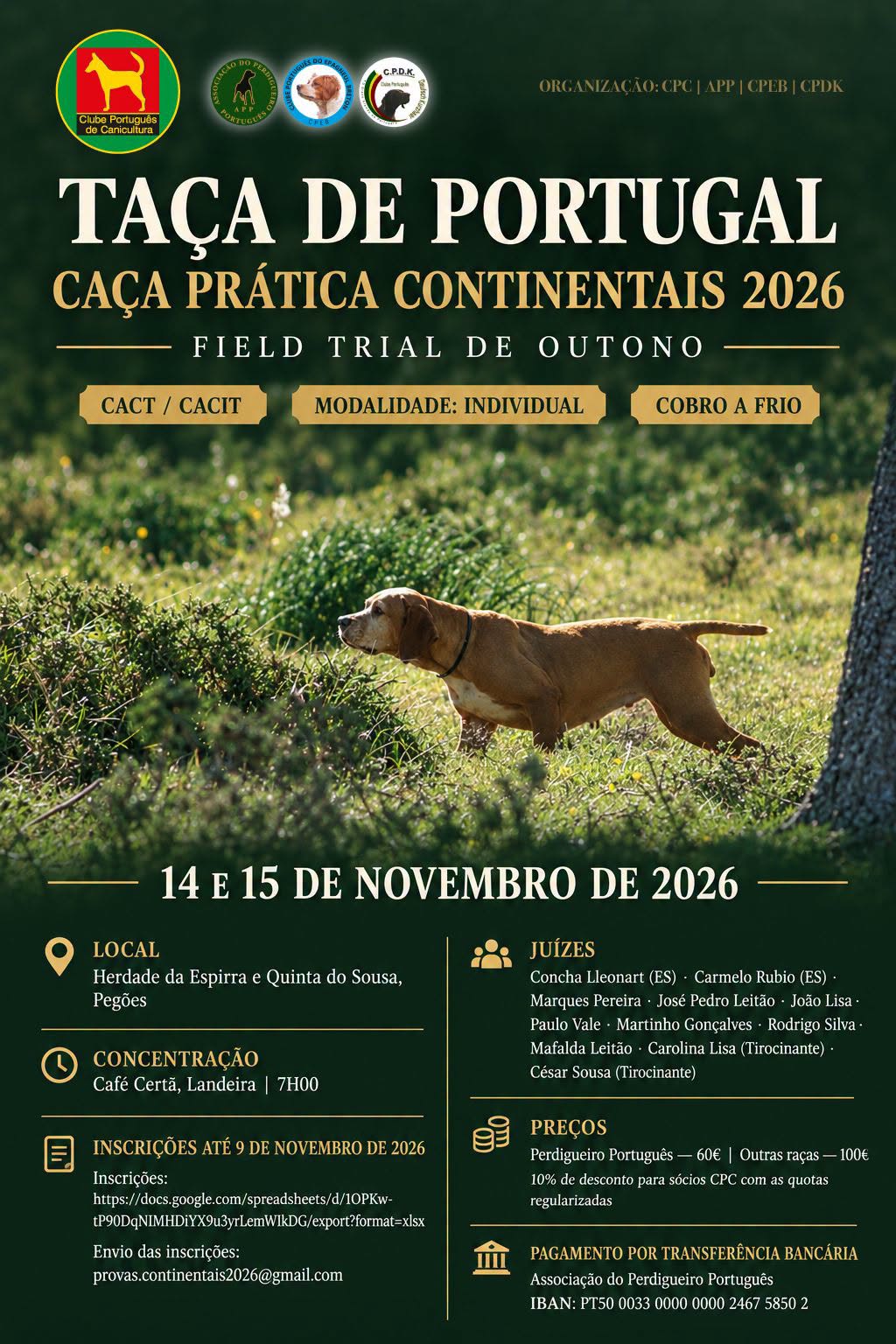 Taca de Portugal de Caça Prática - Continentais - 2026